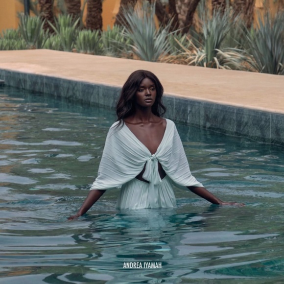 NWOT Andrea Iyamah Thero Jumpsuit - Mint Blue - Picture 6 of 13